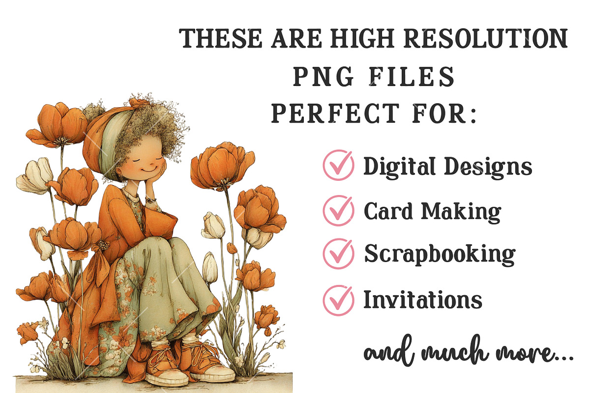 Whimsical Spring Girl Clipart, an Illustration by OK Design (Photo 4 of 6)