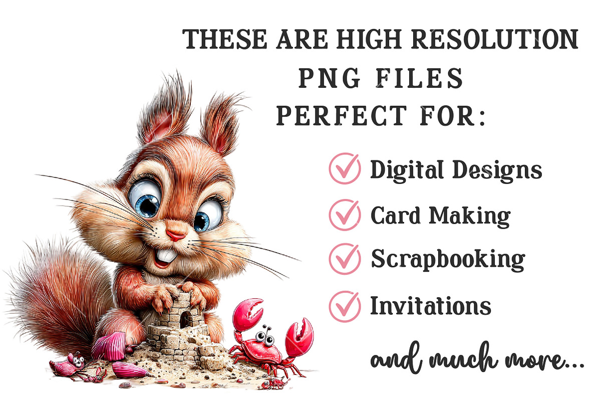 Summer Funny Squirrel PNG Clipart, an Illustration by OK Design (Photo 4 of 6)