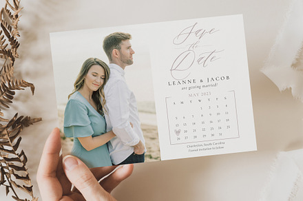 Calendar Save the Date Postcard, an Invitation Template by By Stephanie Design