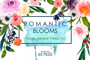 Romantic Blooms-Watercolor Clip Art