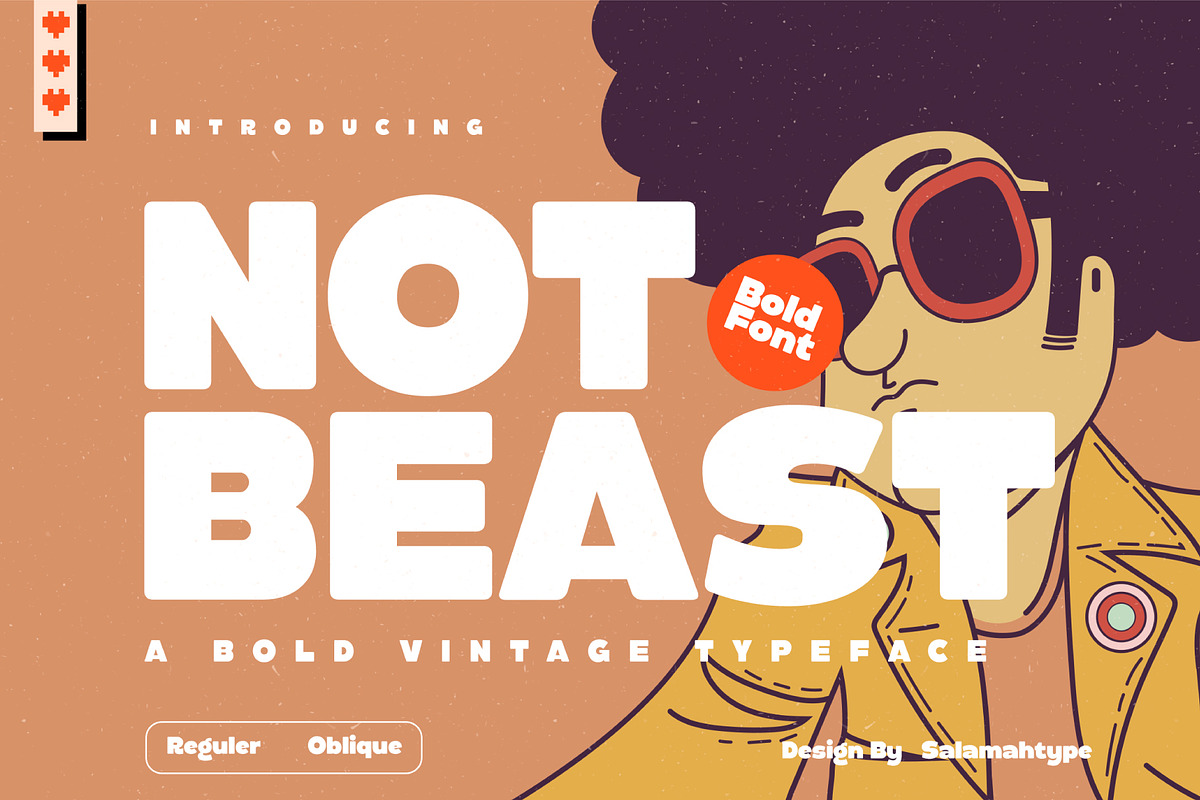 Not Beast - Vintage Bold Font, a Sans Serif Font by Salamahtype (Photo 1 of 8)