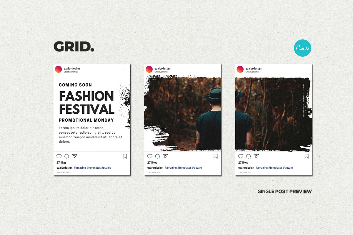 Agenda Insta Grid (Triple Posts), a Social Media Template by Analogi Studio (Photo 13 of 13)