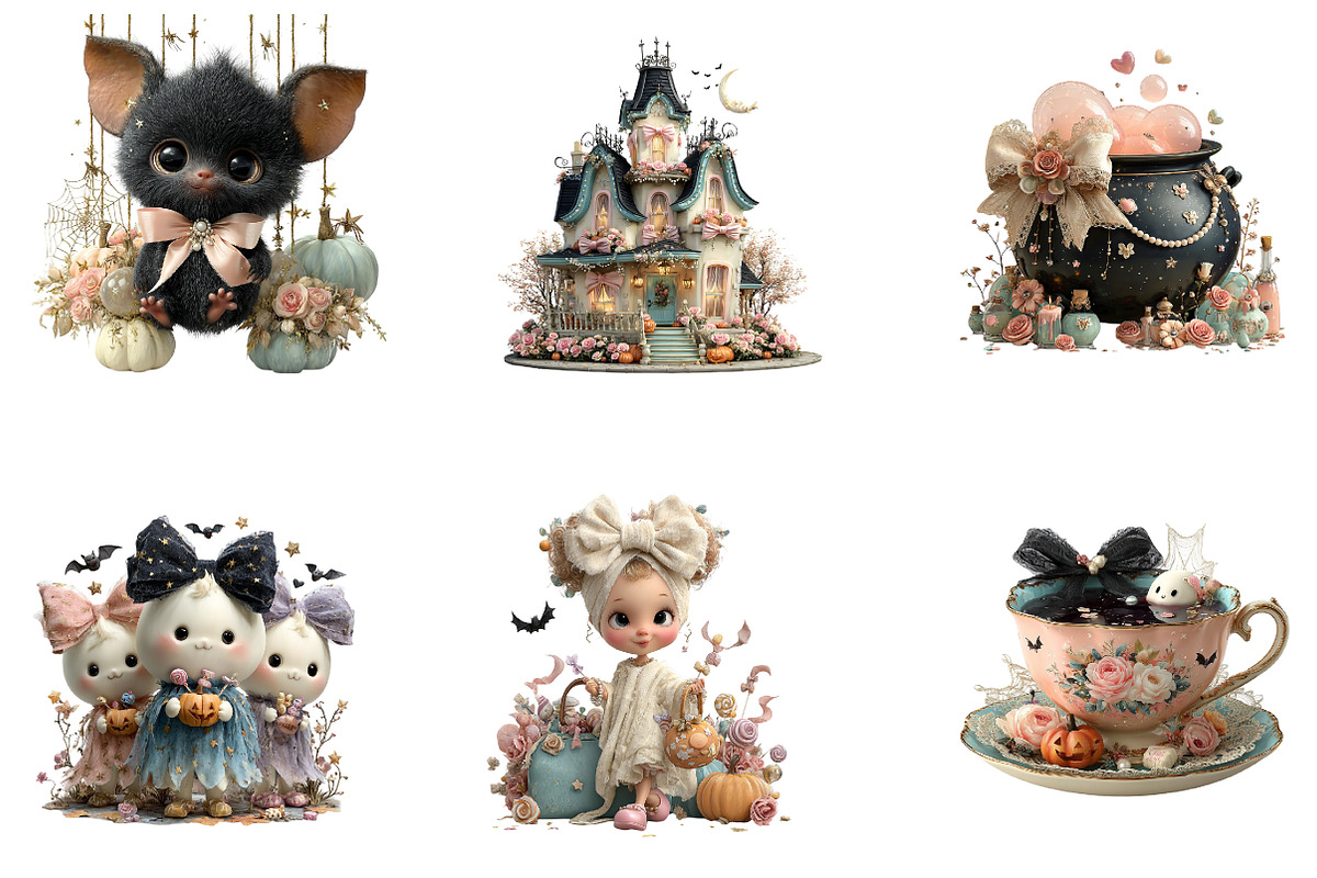 Whimsical Gothic Halloween Doll, a Seasonal Illustration by CreationArt (Photo 5 of 7)