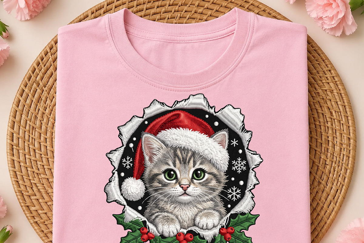 Christmas Cat Santa Hat PNG, an Object Illustration by DreamCafeArt (Photo 1 of 6)