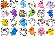 Halloween Spooky Ghost Clipart, a Seasonal Illustration by Forhadx5 (Thumbnail 6 of 11)