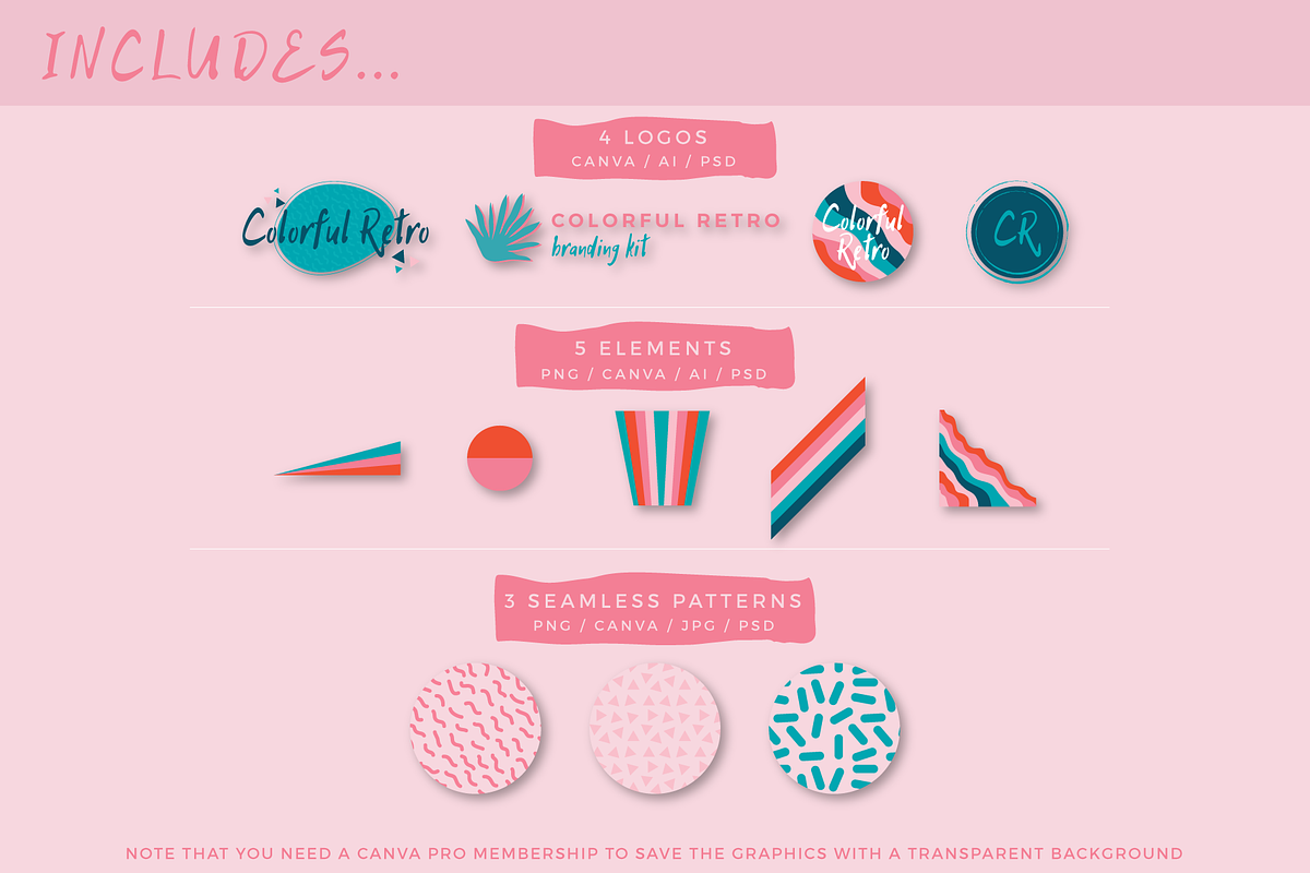 Pre-Made Brand: Colorful Retro, a Branding & Logo Template by Liseno Designs (Photo 2 of 4)