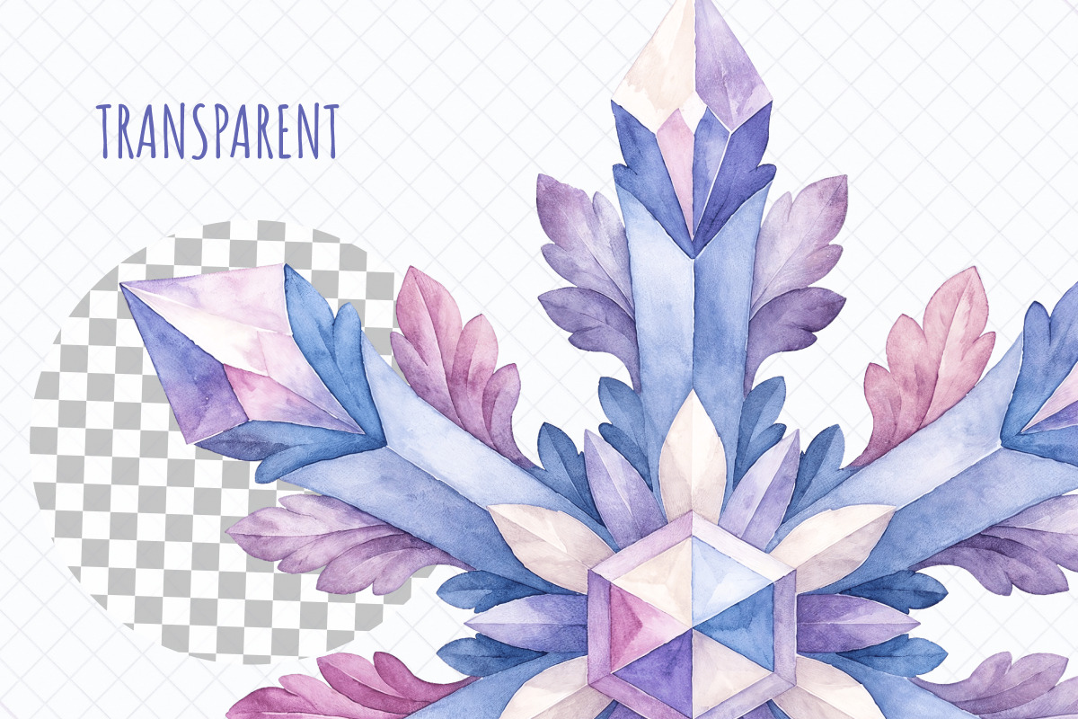 Watercolor Winter Snowflakes Clipart, a Seasonal Illustration by Whimsy Brush Studio (Photo 6 of 8)