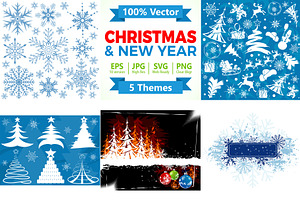 Christmas and New Year Backgrounds, a Decorative Illustration by TAlex