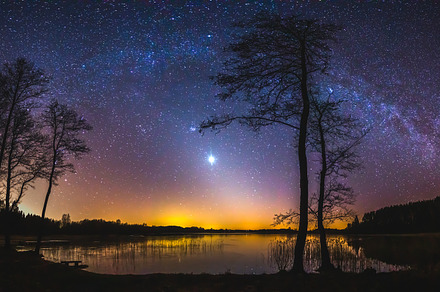Zodiacal light and the milky way on stock photo containing zodiac and stars, a Nature Photo by Lukas Jonaitis SHOP
