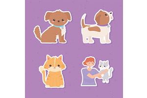 pets girl sticker, an Animal Illustration by studiogstock