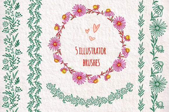 Set of Floral Illustrator Brushes preview 2