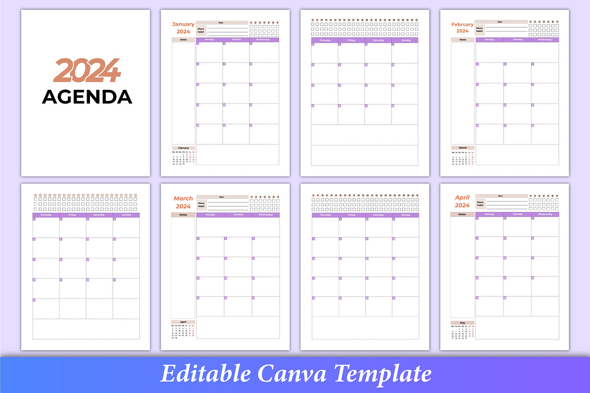 2024 Planner & Agenda Canva Interior