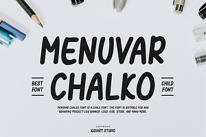 Menuvar Chalko - Chalk & Marker Font, a Sans Serif Font by Iqsiart Studio
