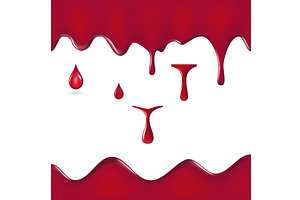 various blood or paint splatters set, an Illustration by piter.goskov