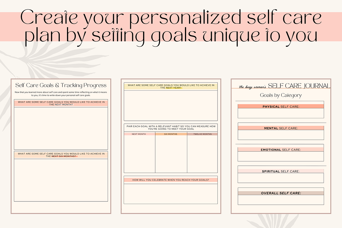 Self Care Journal Printable PDF, a Print Template by Ambitiously Alexa (Photo 3 of 8)