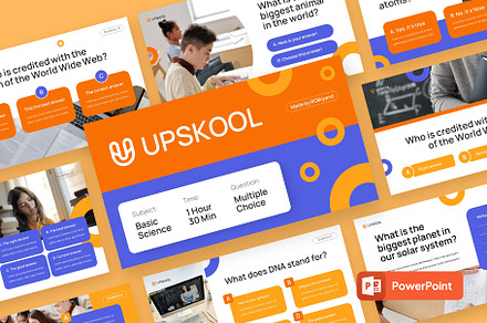 UPSKOOL - Education Quiz Powerpoint, a Presentation Template by rgbryand