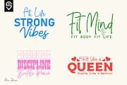 Fitness & Gym Motivation Quotes, a Graphic by shaondesigns (Thumbnail 1 of 5)