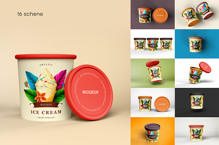 Ice Cream Cup Mockup | Ice Cream Box, a Packaging Mockup by dpi