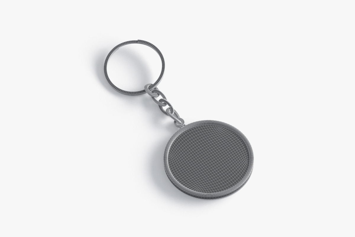 White Round Keychain 3D Model, an Object 3D Model by rebrandy (Photo 8 of 9)
