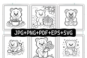 Cozy Bear Coloring Book, an Animal Illustration by Ink Gallery (Thumbnail 2 of 9)