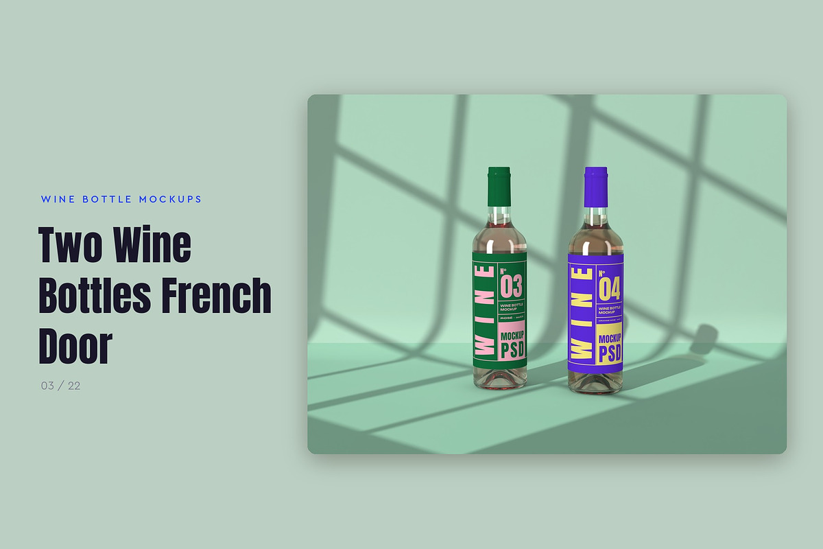 Wine Bottle Mockup Pack, a Cups & Container Mockup by Motion-Box (Photo 4 of 24)