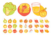 Kids Menu BIG vector elements set, a Food Illustration by Olyzel (Thumbnail 4 of 4)
