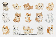 15 Bundle Watercolor Baby Puppy Dog, an Animal Illustration by Morspective (Thumbnail 8 of 8)