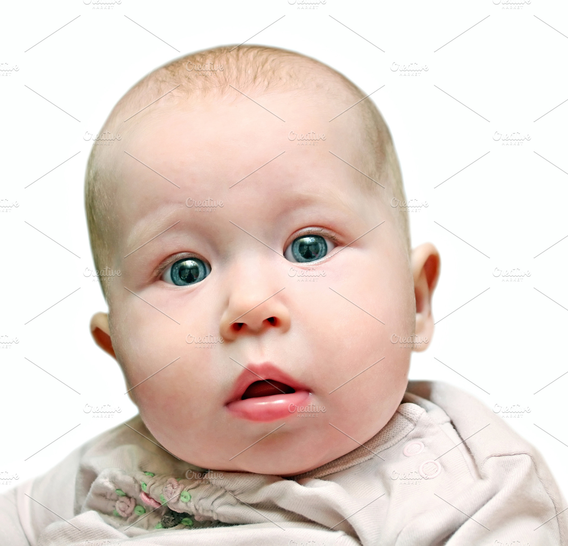 Newborn baby close up, a Photo by saiko3p
