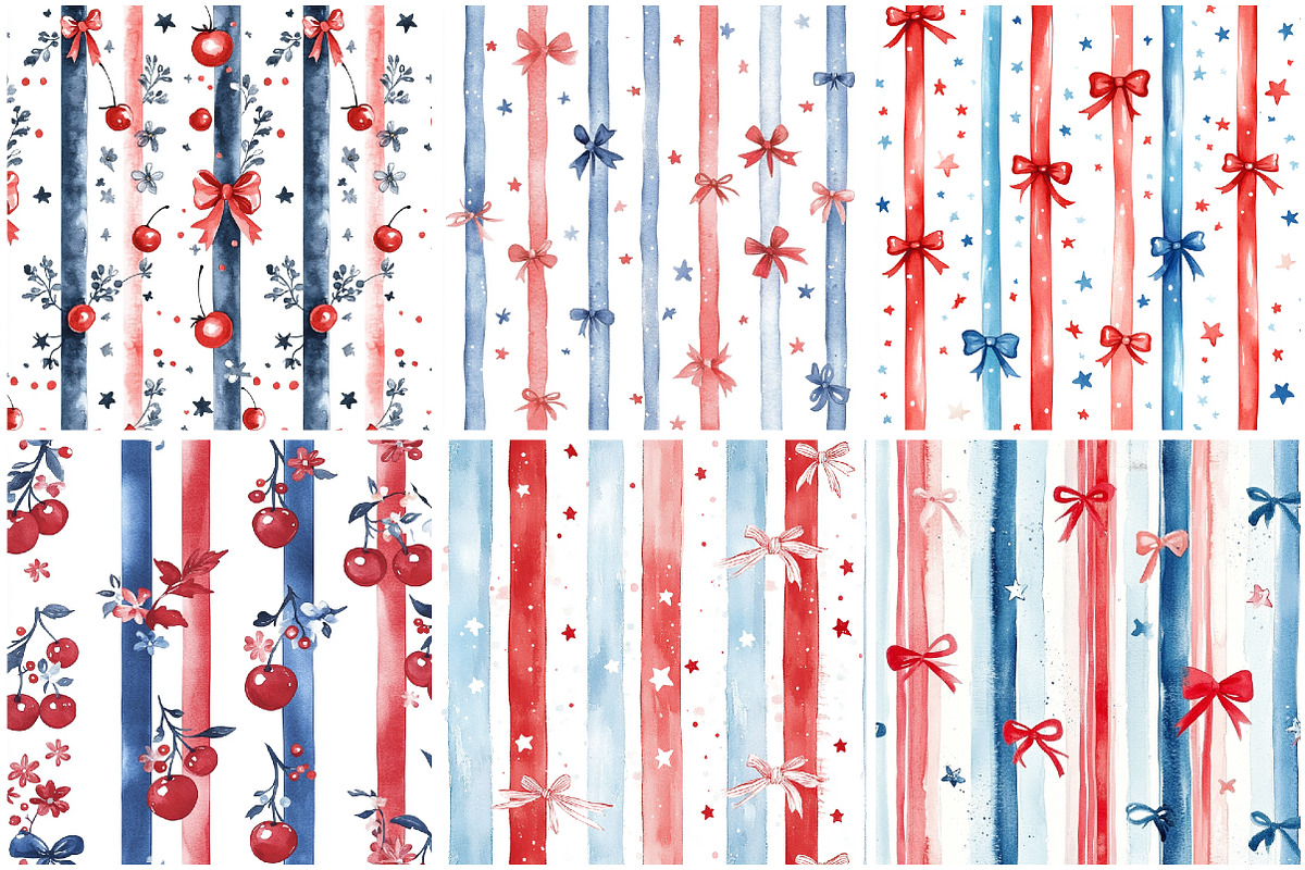 4th of July Patriotic Pattern Bundle, a Pattern Graphic by CitraGraphics (Photo 2 of 7)