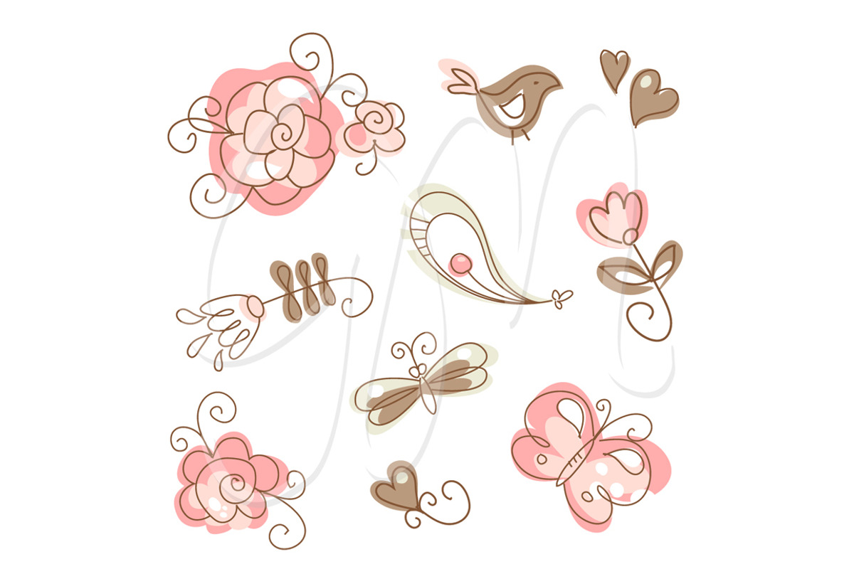 4 Floral template designs - Clipart, an Illustration by GraphicMarket (Photo 2 of 4)