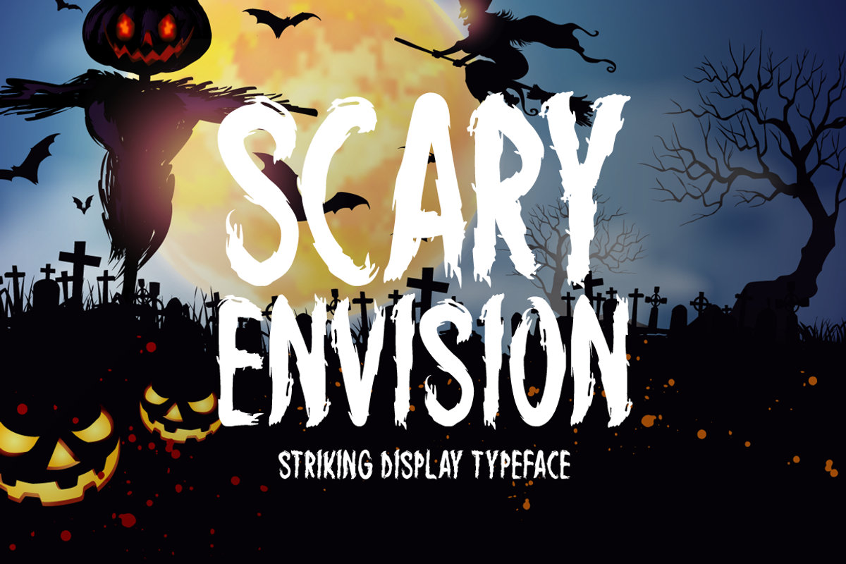 Scary Envision Typeface, a Script Font by Seemly Fonts (Photo 1 of 5)