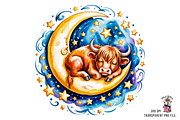 10 Sleeping Baby Cow PNG Clipart, an Illustration by Clipart Bloom (Thumbnail 7 of 11)