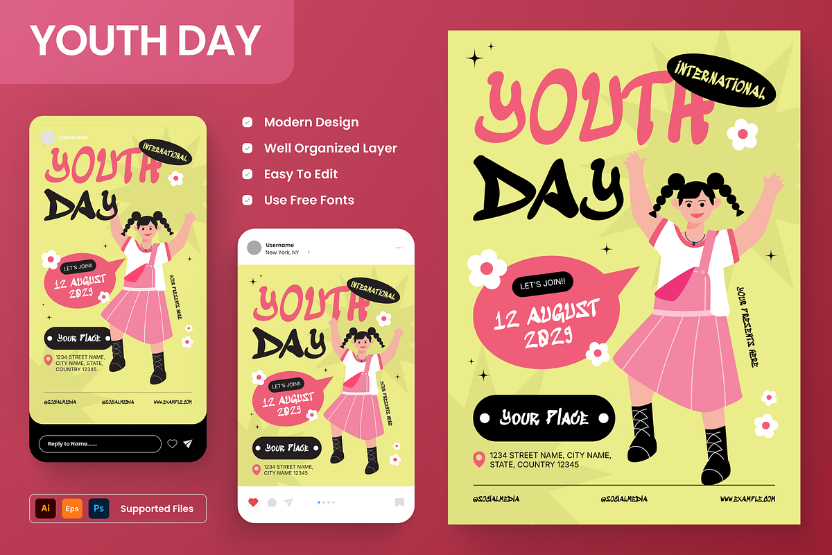 International Youth Day Flyer Set, a Flyer Template by Annora Studio (Photo 1 of 6)