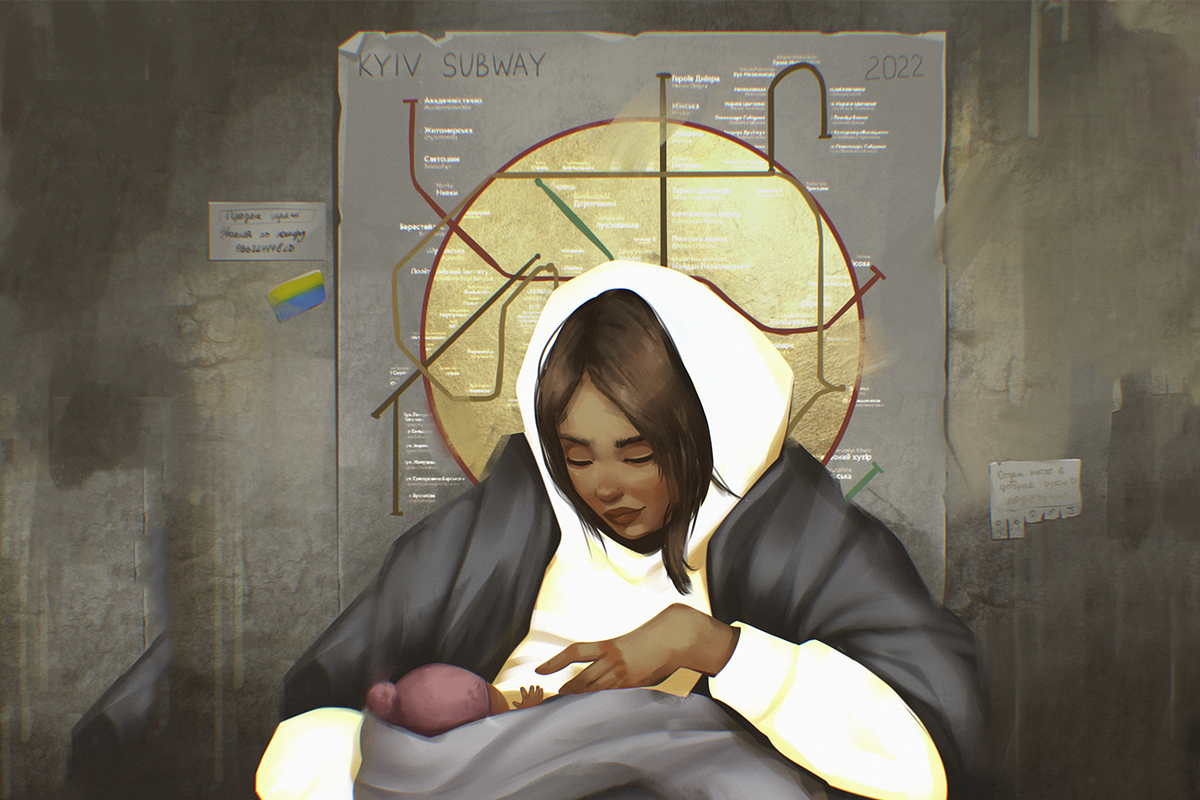 Kyivan Madonna Illustration HIGH RES, an Illustration by tubik shop