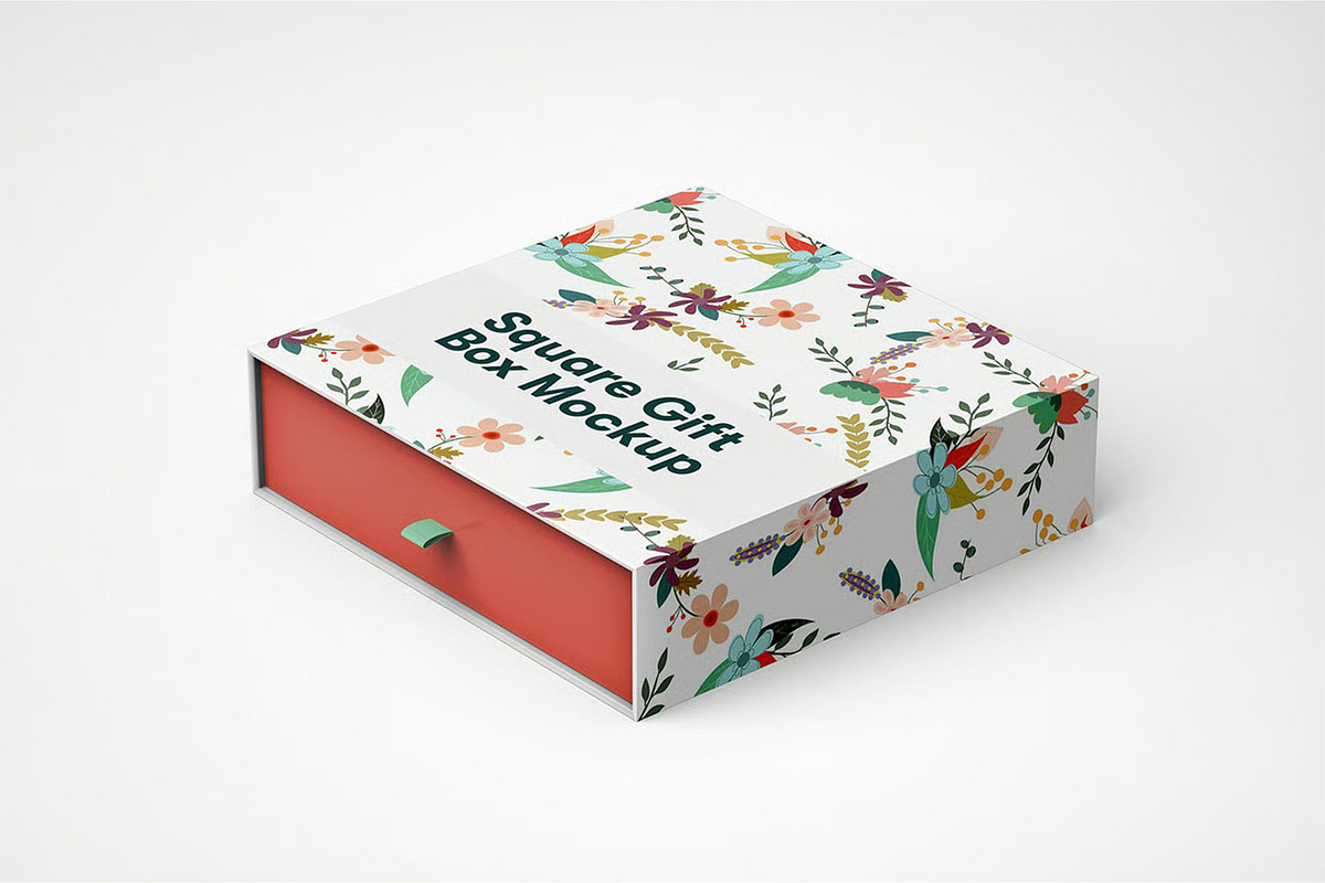 Square Paper Gift Box PSD Mockup, a Packaging Mockup by zphotographystudio (Photo 8 of 11)