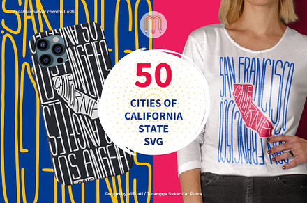 50 California State Cities SVG Files