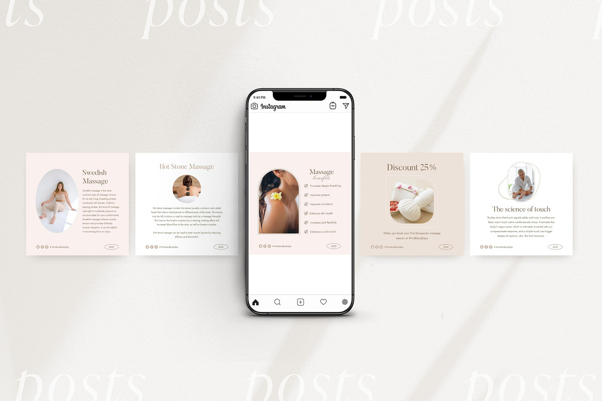 Canva Massage Therapist templates, a Social Media Template by LiliesandBerries (Photo 18 of 21)