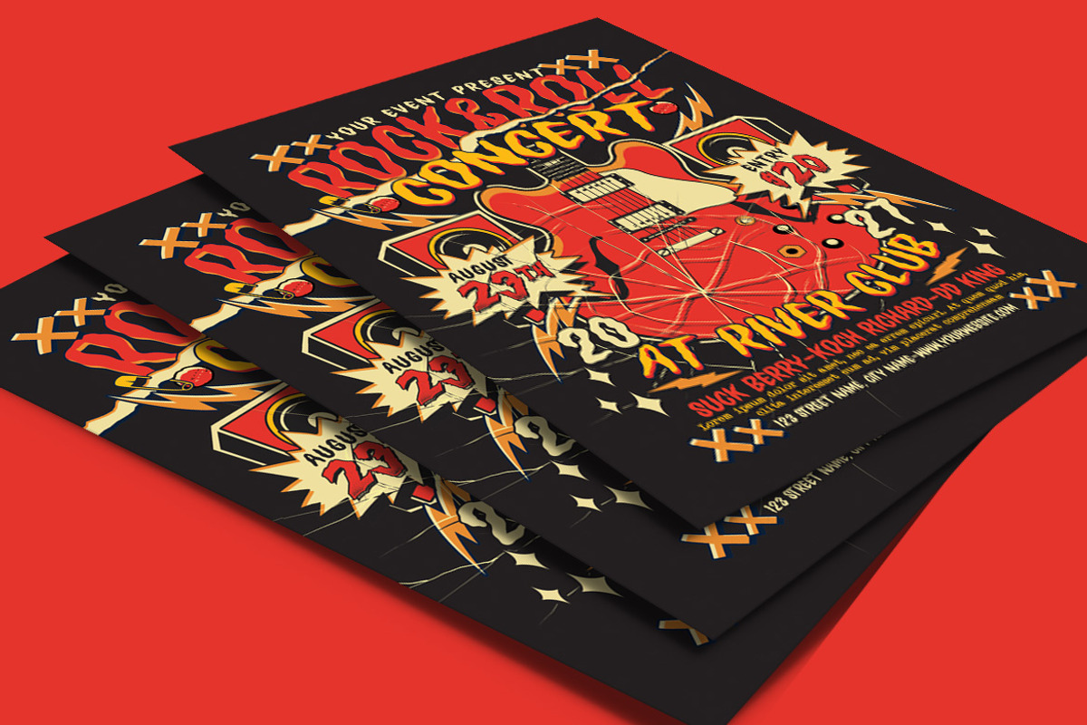 Rock and Roll Music Party, a Flyer Template by Muhamad Iqbal hidayat (Photo 4 of 4)