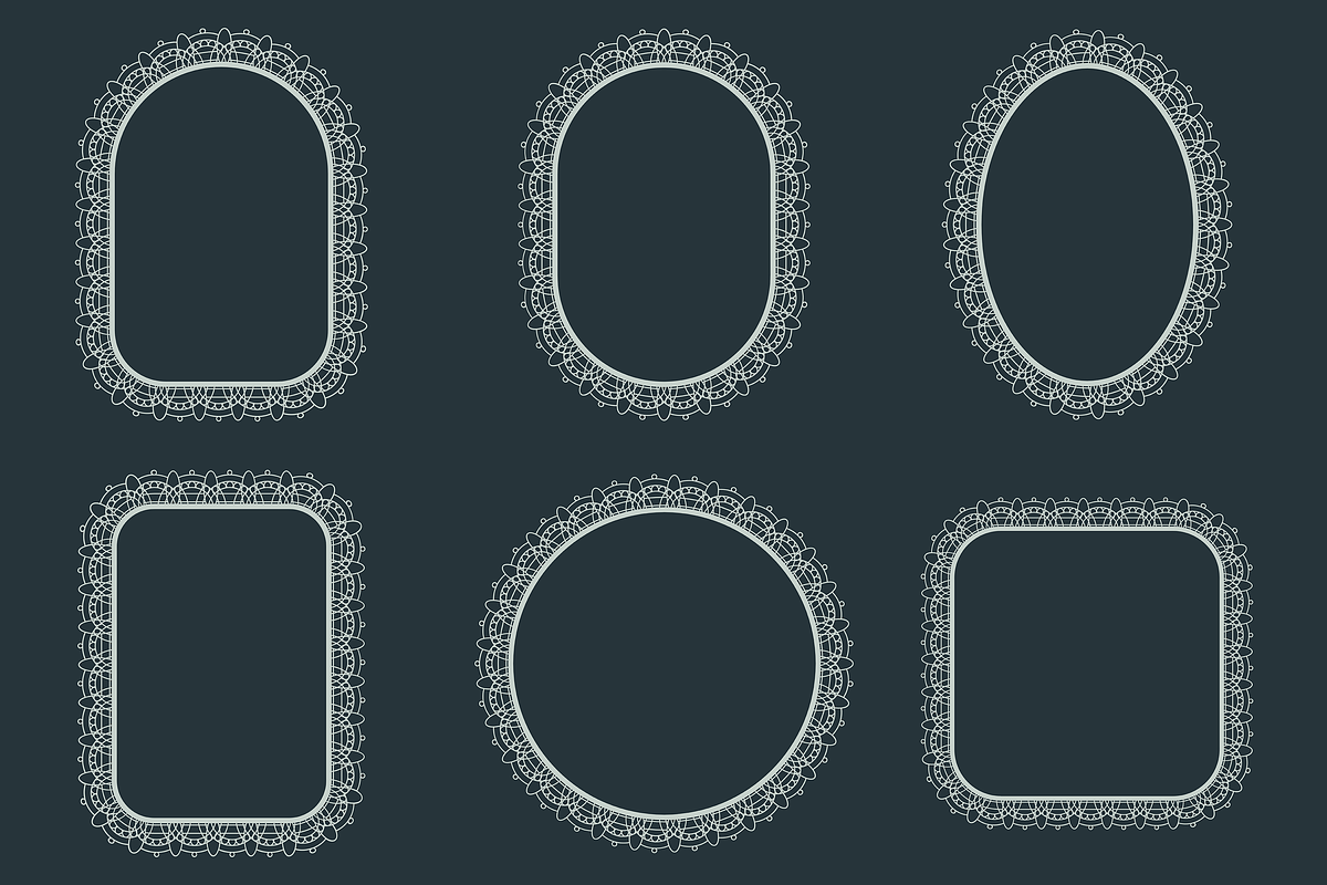Doily Lace Frame Bundle, a Decorative Illustration by Kusumaillustration (Photo 7 of 19)