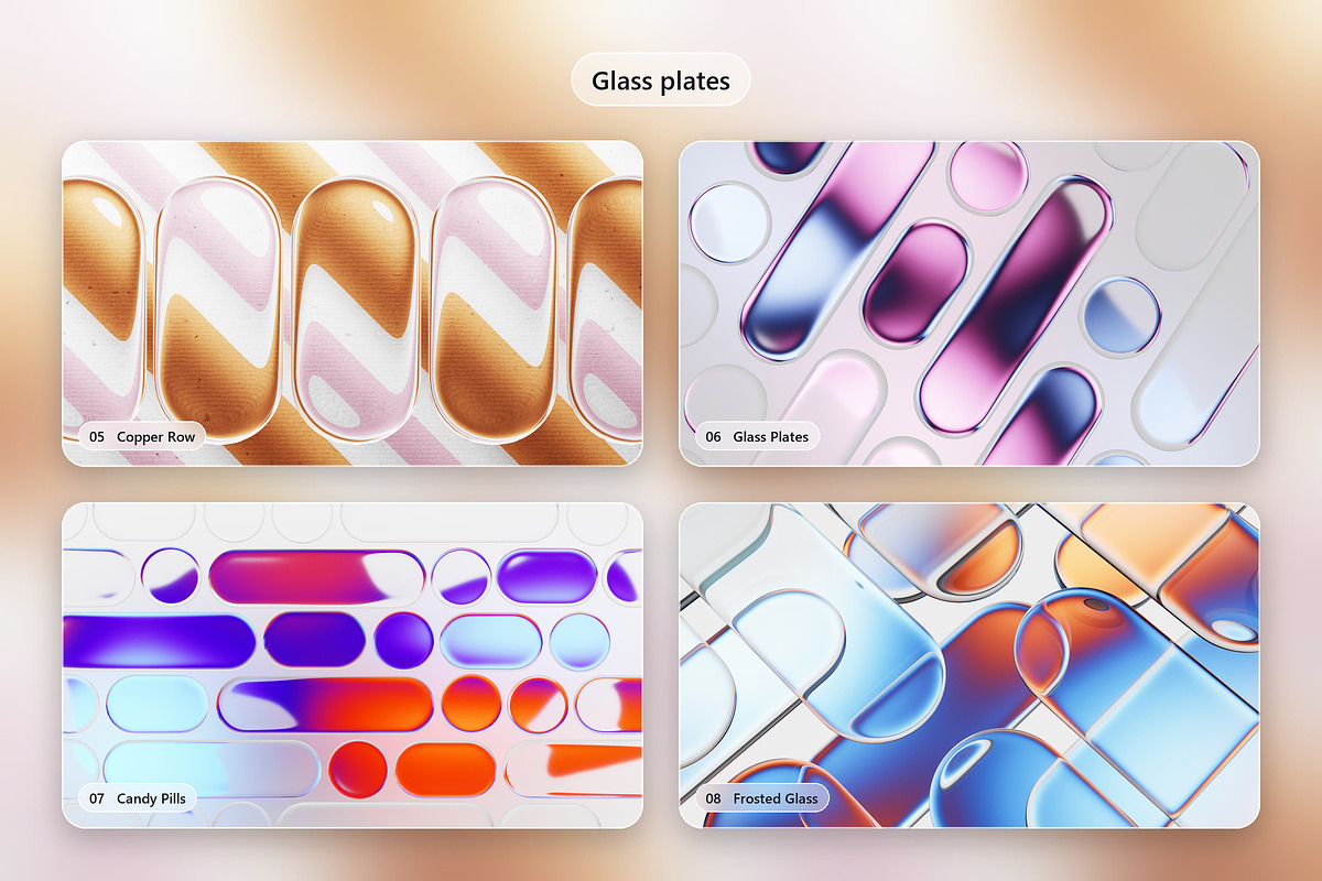 Liquid Glass UI - 12 JPG Backgrounds, a Background Graphic by Photocreo Michal Bednarek (Photo 3 of 6)