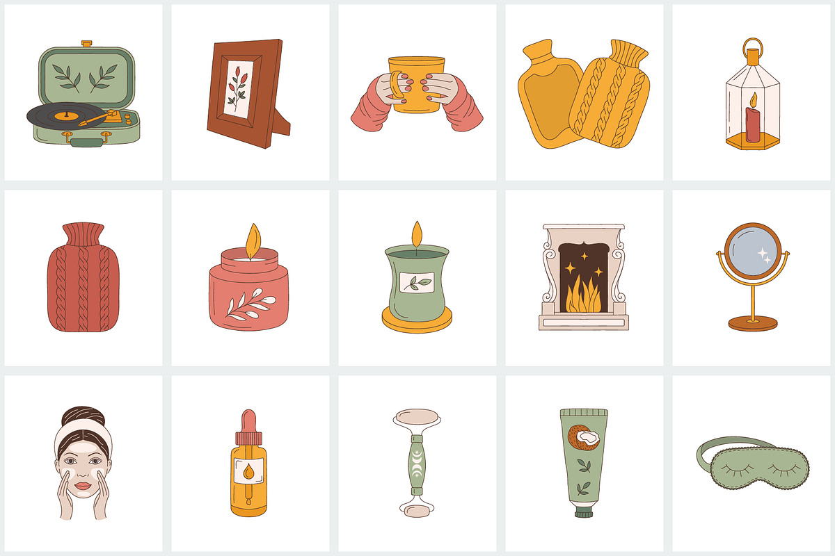 Winter everyday color icon set, an Icon by NatalieArtShop (Photo 7 of 9)