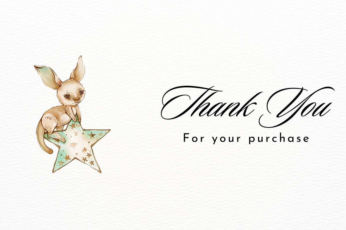 Kangaroo with Star Watercolor, an Animal Illustration by New-School-Wave (Photo 5 of 5)