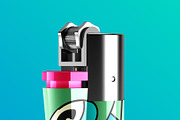 Clipper Lighter Mockup - 7 views, a Merchandise Mockup by Illusiongraphic (Thumbnail 14 of 17)