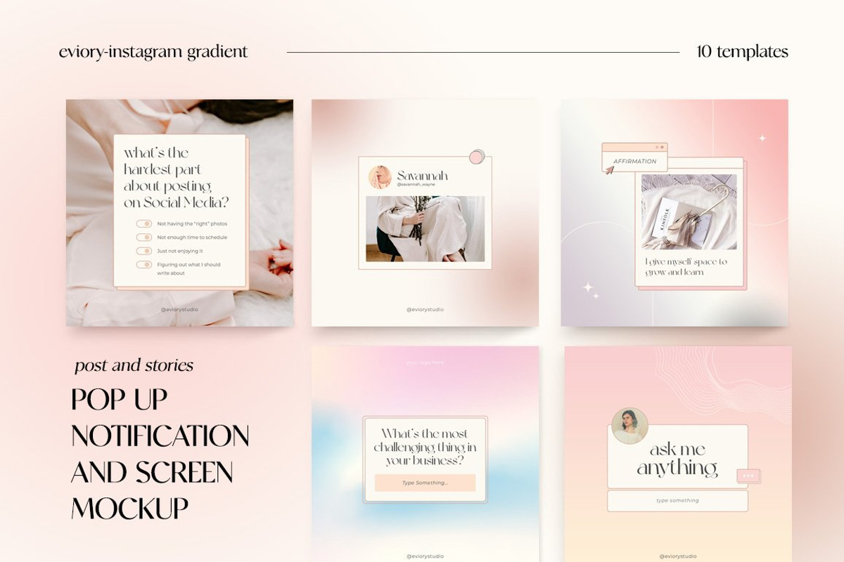 Instagram Gradient Coach | CANVA PS, a Social Media Template by Eviory