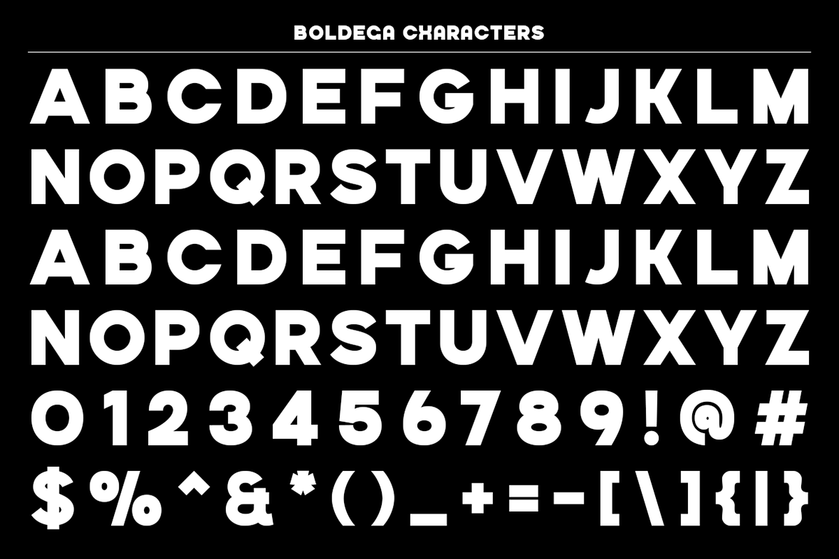 Boldega - Bold Geometric Display, a Sans Serif Font by roomspace creative lab (Photo 8 of 9)