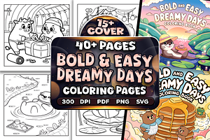 Bold Easy Dreamy Days Coloring Pages, an Animal Illustration by Craftsbeefy