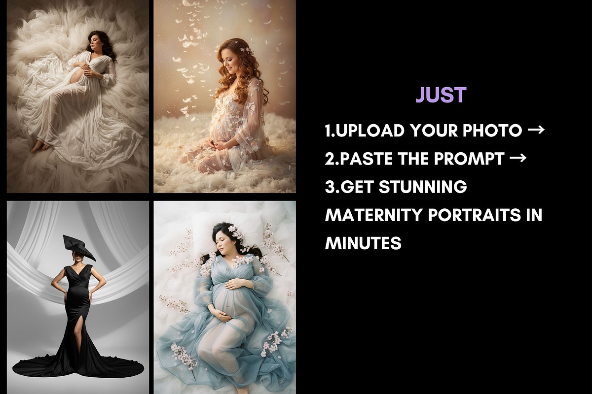 70 AI Maternity Photoshoot Prompts, a Beauty & Fashion Photo by Selenique Studio (Photo 9 of 9)