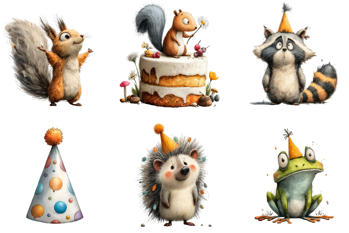 Woodland Birthday Clipart, an Illustration by Sublimation Artist (Photo 6 of 7)
