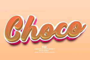 Choco 3d Editable Text Effect PSD