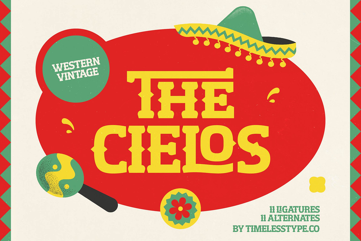 The Cielos – Western Vintage Font, a Slab Serif Font by timelesstype.co (Photo 1 of 15)